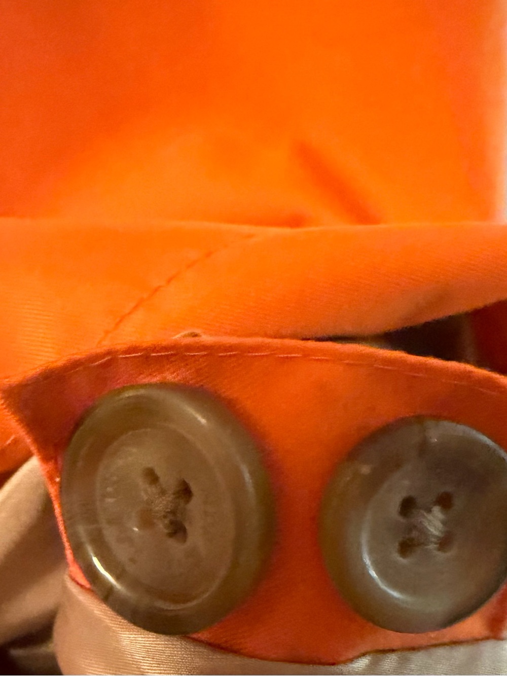 Vintage Lands' End Women's XL Orange Soft Fabric Raincoat Zipper Snaps 24"across - Picture 10 of 10